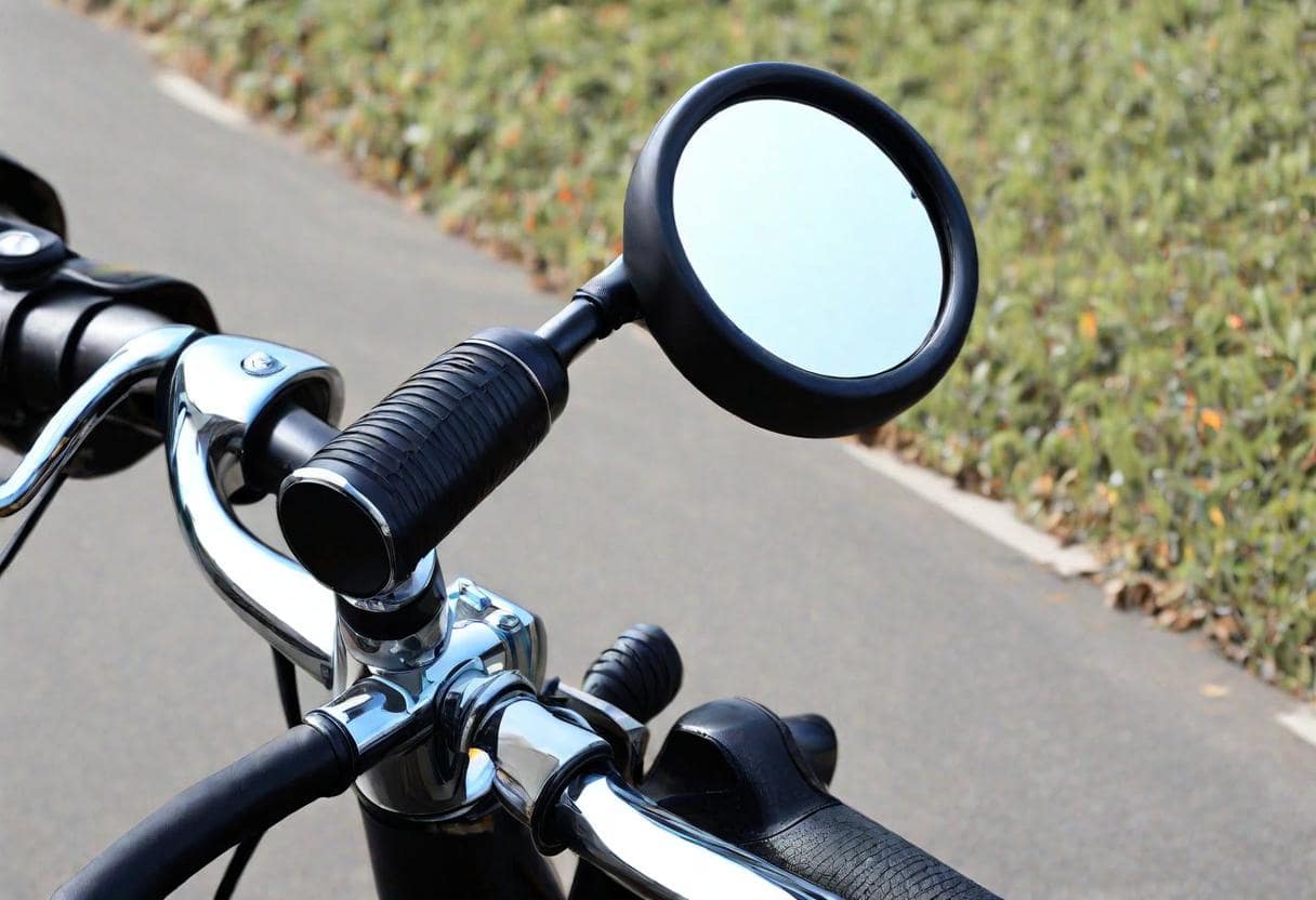 using motorcycle bar end mirror for bicycle