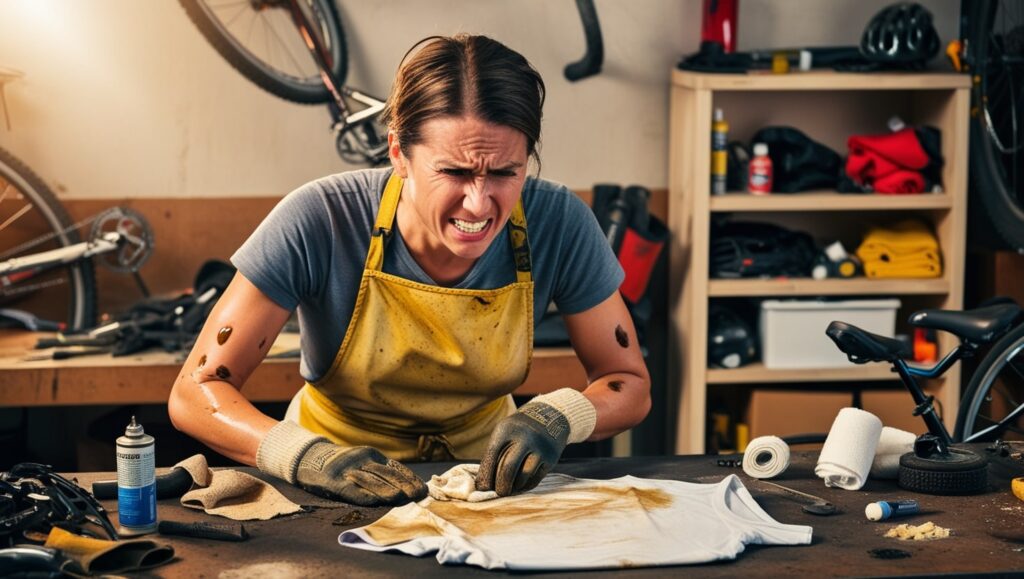 how to remove bike grease from clothes