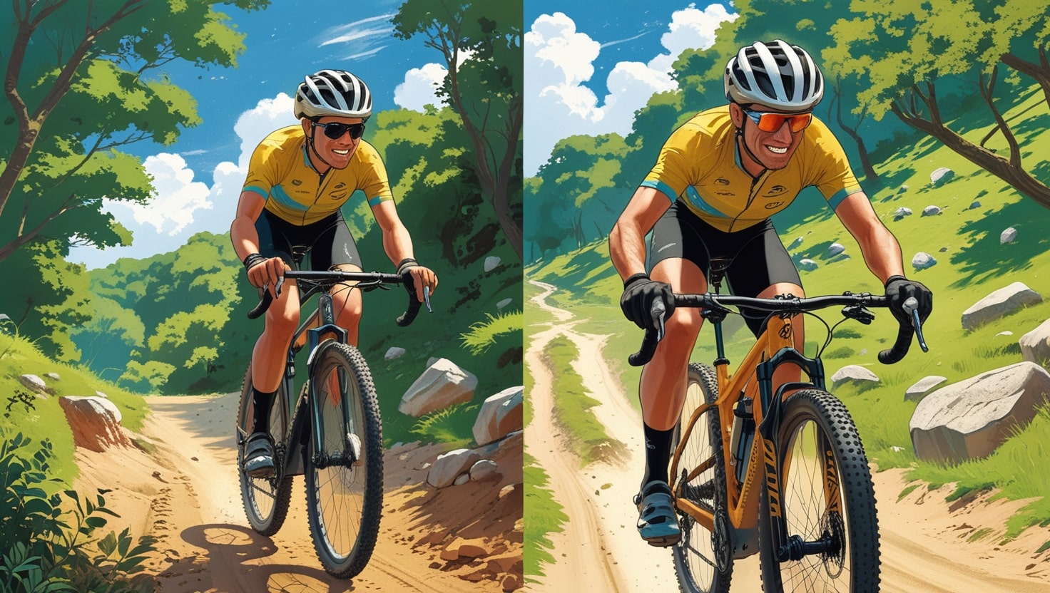 bicycle with suspension vs without