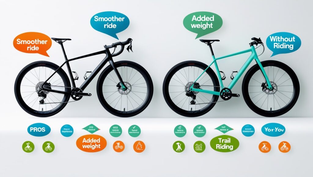 bicycle with suspension vs without