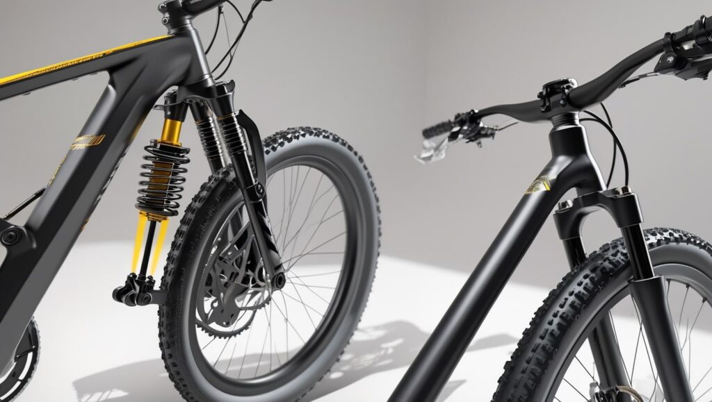 bicycle with suspension vs without