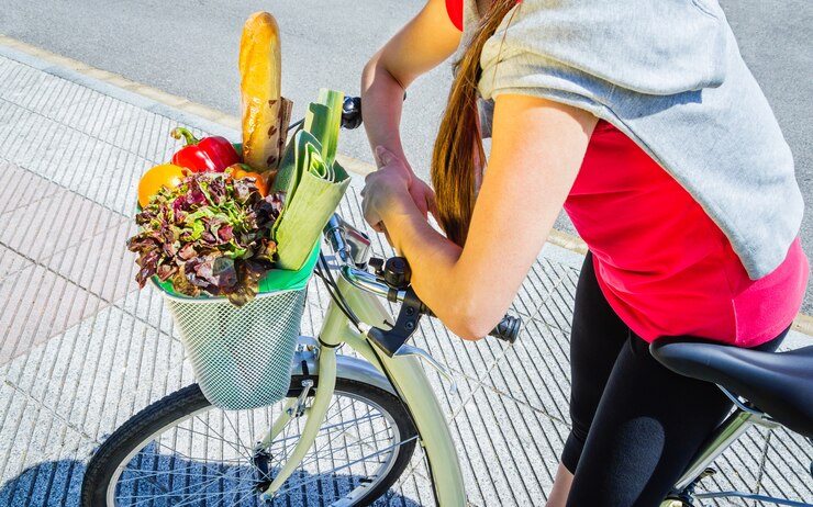 how to carry groceries on a bike