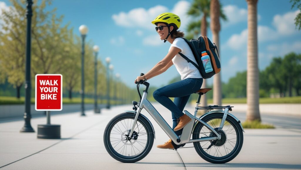 can you ride an electric bike on the sidewalk