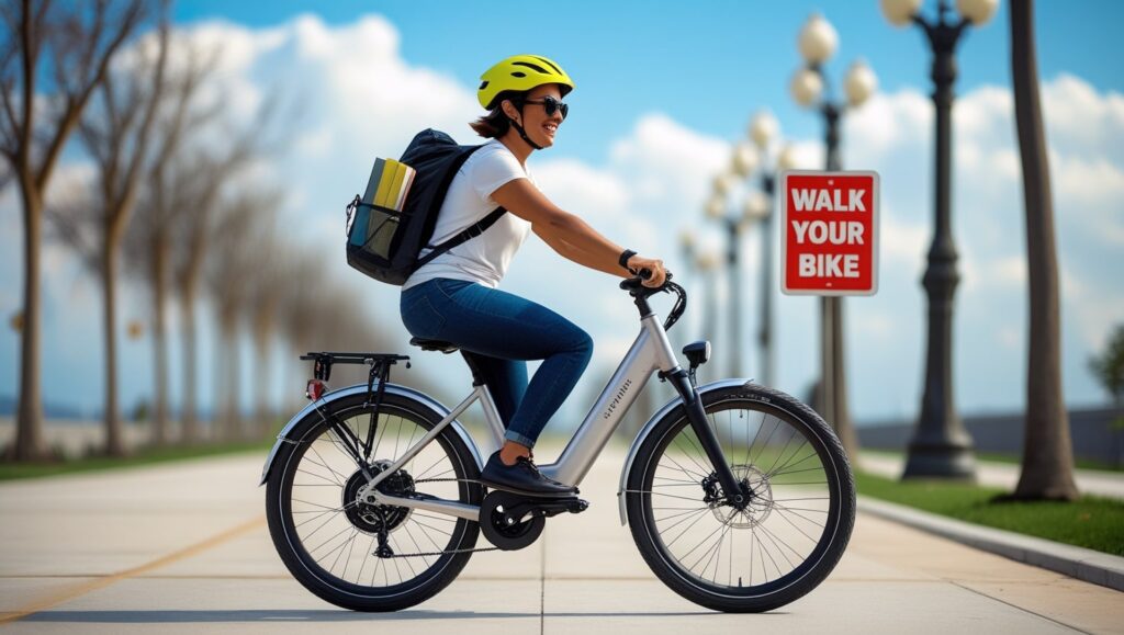 can you ride an electric bike on the sidewalk